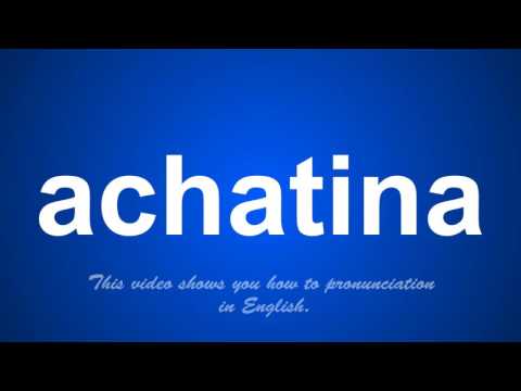 the correct pronunciation of achatina in English.