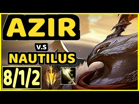 MISTYSTUMPEY (AZIR) vs NAUTILUS - 8/1/2 KDA TOP CHALLENGER GAMEPLAY - NA