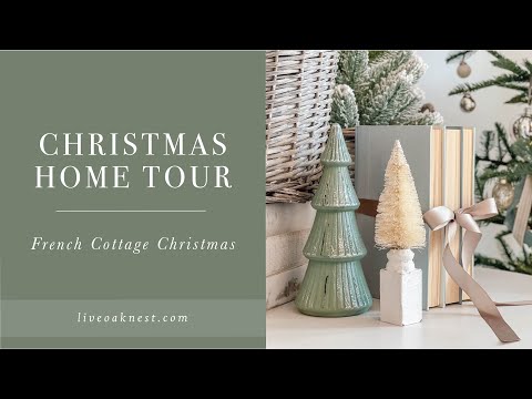 French Cottage Farmhouse Christmas Home Tour, Cottage Christmas Decor, Blue Christmas