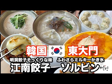 [Korea Travel 🇰🇷 Dongdaemun] Apresentando restaurantes recomendados em Dongdaemun! / Gangnam Gyoza / Seolbin / Um restaurante Kalguksu com gosto igual ao Myeongdong Gyoza / Um restaurante onde você pode comer gelo raspado fofo perfeito para o tempo quente / É delicioso, então não deixe de experimentar♪