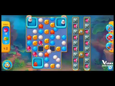 Fishdom. 9407 level no boosters and diamonds. 17 moves