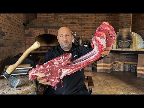 Brutales Tomahawk-Steak mit einem Gewicht von 15 kg! GROSSES STEAK