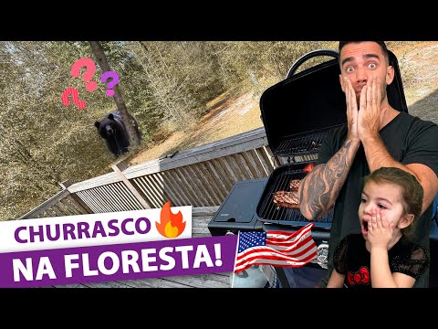 🥩 Churrasco Brasileiro na cabana que alugamos na floresta! Picanha e pão de alho no EUA!