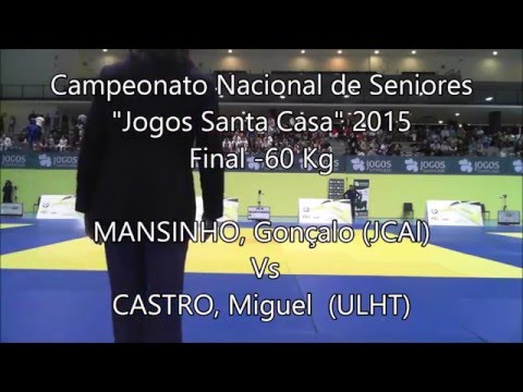 Campeonato Nacional de Seniores - Final -60 Kg - MANSINHO, Gonçalo (JCAl) Vs CASTRO, Miguel (ULHT)