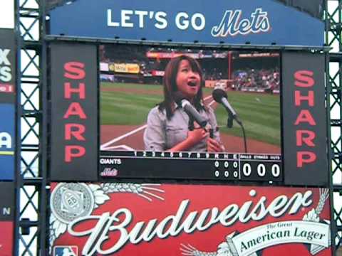 Kari Sings the National Anthem at Citi Field