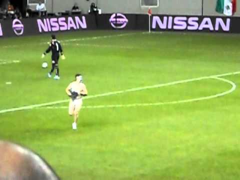 mexico vs.bosnia fan runs in field!