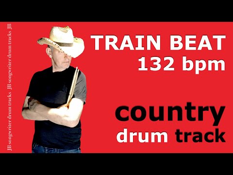 Train Beat 132 bpm - Country Drum Backing Track - #15