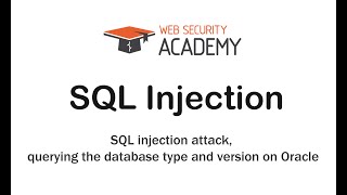 Portswigger SQL Injection: SQL injection attack, querying the database type and version on Oracle#66