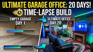 20-Day Garage-to-Office Transformation | Epic DIY Mancave, Workshop & Bar Time-Lapse Build!