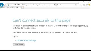 Can't connect securely to the internet explorer web page