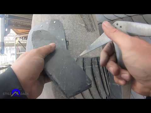 Eine Reihe am Kegelturm - Runden Turm mit Schiefer eindecken - Rathscheck - St. Nicolaikirche