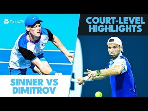 Jannik Sinner vs Grigor Dimitrov Court-Level Highlights | Miami Final 2024