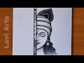 How to draw Krishna Half face | Easy drawing ( for beginners) | Beautiful God drawing | Krishna Art
