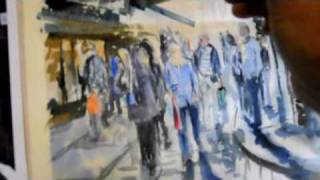preview picture of video 'Part 2 of 2 Painting a Watercolour Street Scene Loosely'