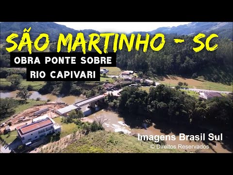 SÃO MARTINHO | SC | Obra PONTE sobre o RIO CAPIVARI | Rodovia SC 436 (Aéreas Drone)