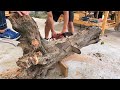 Creative Dining Table Use Of Dry Stump // Wood Recycling Project Extremely Unique Can You Never Seen