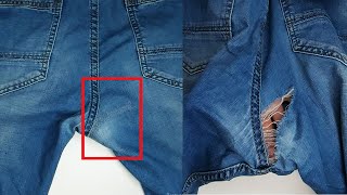 Unique Repairing Jeans With Invisible Mending / How to fix a hole in jeans