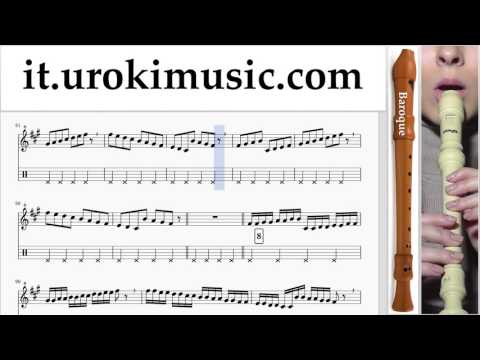 Lezioni di Flauto Dolce B. Sia Elastic Heart Parte#1 Melodia Tutorial Spartito Imparare Insegnante