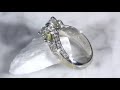 video - Three Stone Juicy Light Engagement Ring with Moissanite
