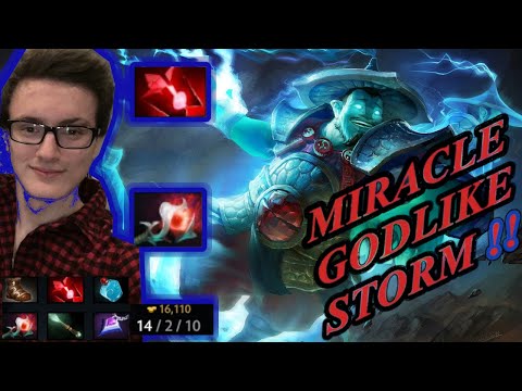 Miracle Godlike storm 22 min gg vs Gorgc,Naive and Mage dota 7.24 8k mmr average full gameplay!