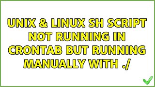Unix & Linux: Sh script not running in crontab but running manually with ./ (2 Solutions!!)