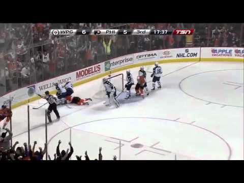 Jets and Flyers score 17 goals (Oct 27, 2011)