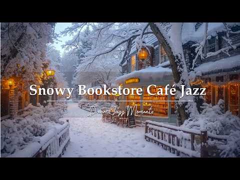 Warm Winter Jazz in a Snowy Old Town Bookstore Café ❄️Soft Morning Jazz to Calm Moments & Relax