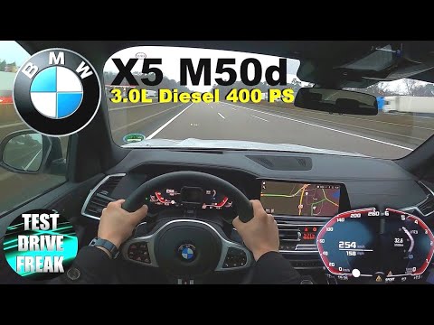 2020 BMW X5 M50d xDrive G05 400 PS TOP SPEED AUTOBAHN DRIVE POV