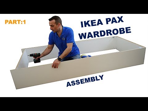 Part of a video titled IKEA PAX WARDROBE / 35cm frame assembly - YouTube