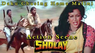 Daku Chasing Hema Malini  Action Scene  Sholay Hin