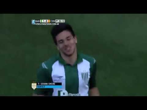 Gol de Simeone. Banfield 2 - Crucero del Norte 0. Fecha 25. Primera División 2015. FPT.