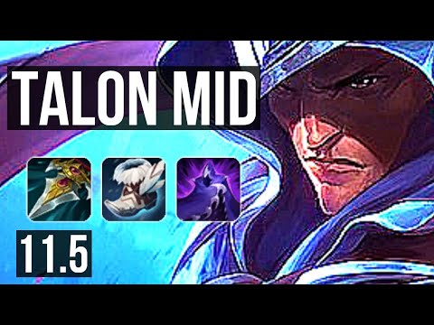 TALON vs QIYANA (MID) | Rank 2 Talon, 8 solo kills, 900+ games, 1.4M mastery | KR Challenger | v11.5