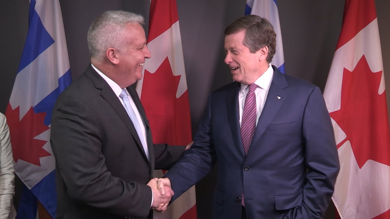 Police Officer of the Year Staff Sergeant Joe Matthews recognized at City Hall by Mayor John Tory