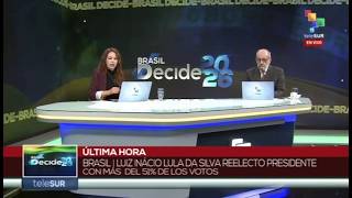 Lula gana en elecciones presidenciales 2026 (segunda vuelta), reporte de Telesur, 25 octubre 2026