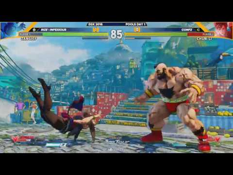 Rize Infexious (Zangief) vs Confz (Chun-Li) - EGX 2016 - Pools Day 1