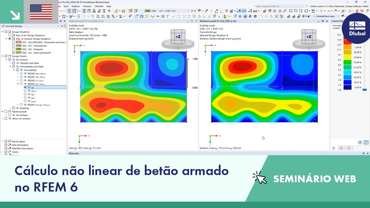 Seminário web, | Cálculo não linear de betão armado no RFEM 6