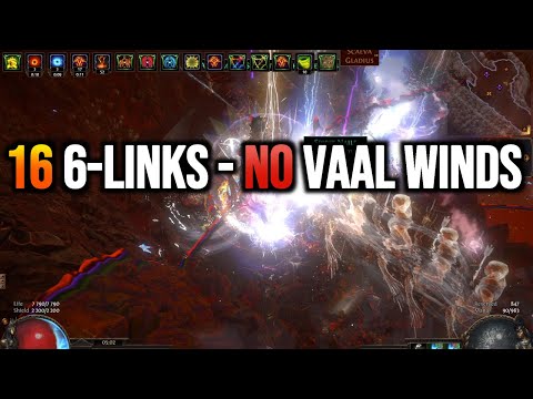 PoE Magic Find Maps (06) - 16 6-LINKS - ICE SHOT MF BUILD - VAAL WINDS DIDN'T TRIGGER! - CALDERA MAP