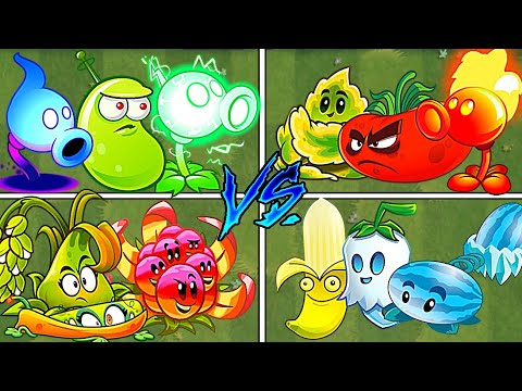 Random 4 Team Plants Battles - Which Team Will Win? - PvZ2 10.6.1 Team Plants vs Team Plants