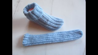 Chaussettes tricotées à 2 aiguilles très facile - La grenouille Tricote