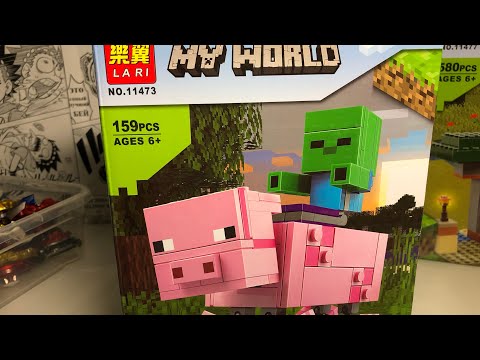 Конструктор Lari Большие фигурки «Свинья и Зомби-ребёнок» 11473 (Аналог 21157) / 159 деталей