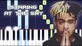 XXXTENTACION - STARING AT THE SKY Piano Tutorial EASY (SKINS) Piano Cover