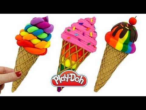 Пластилин Play Doh: Лепим Мороженое. Поделки из пластилина Плей До для детей. Play Doh Ice Cream