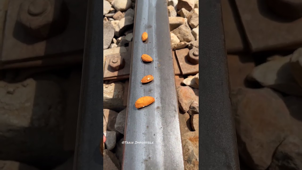 TRAIN vs बादाम  | Brutal Shatter & Dust #shorts