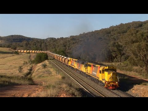 Spectacular variety of Australian diesel locomotives - Goulburn region - November 2011