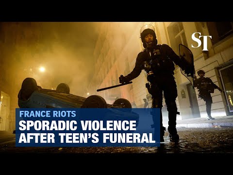 法國在青少年葬禮後發生零星暴力事件(Sporadic violence in France after teen's funeral)