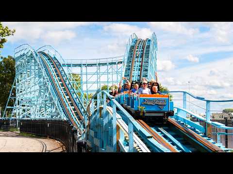 Off-ride footage of a Blue Streak train