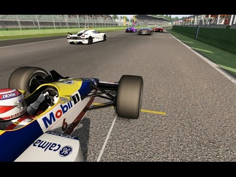 Battle Onboard F1 Williams FW11B vs Supercars at Imola