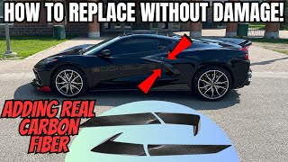 Corvette C8 EOS Carbon Fiber Door and Fender Vent. How To Remove and Install