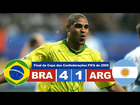 Brasil 4 x 1 Argentina - melhores momentos final da copa das confederações fifa 2005