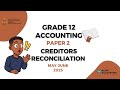 Creditors Reconciliation Accounting Grade 12 May June 2025 Paper 2 Acing Accounting